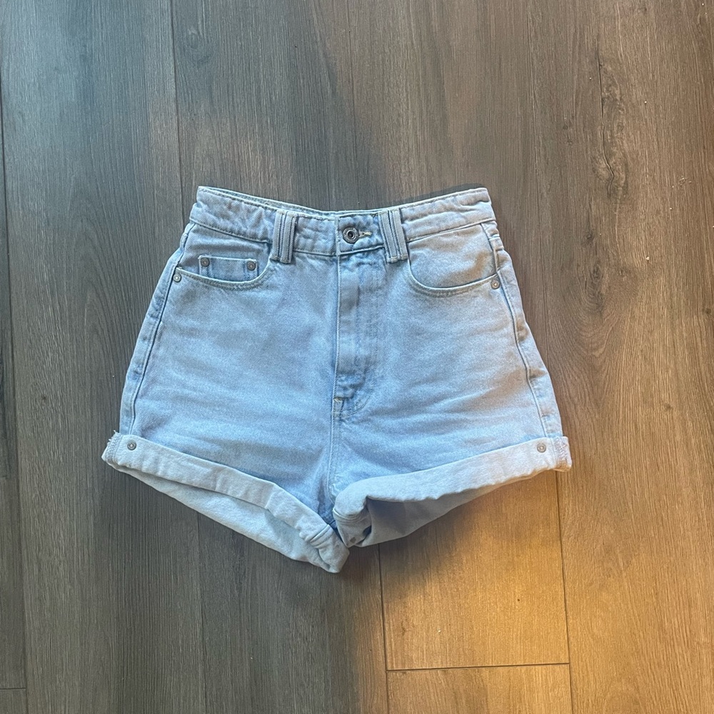 zara high rise shorts